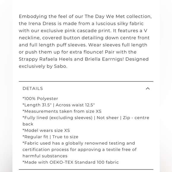 Sabo skirt irena dress brand new with tags xs floral - Picture 4 of 9